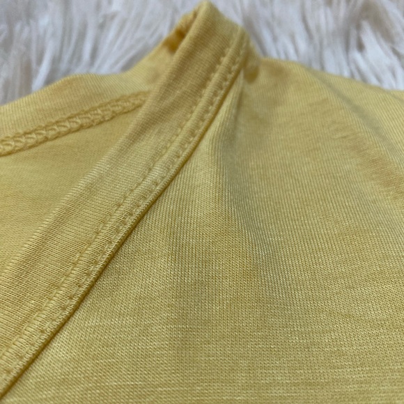 Zenana V-Neck Tie Waist Top💗 Banana Yellow - Picture 8 of 11